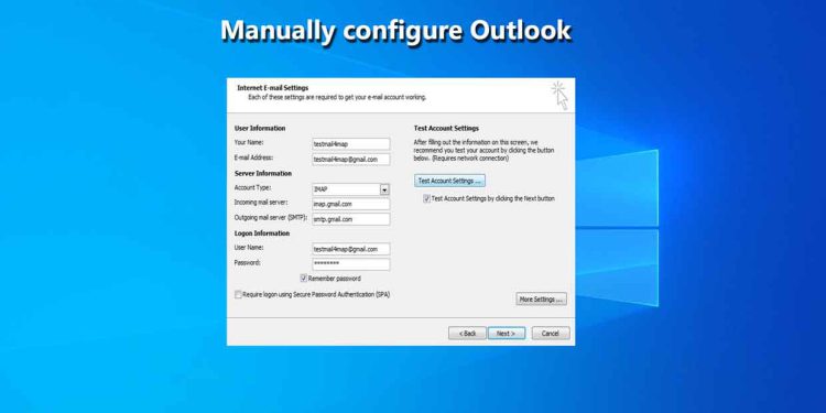 How to Manually configure Outlook 2010