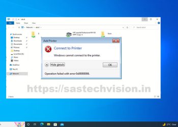 Operation failed with error 0x00000006