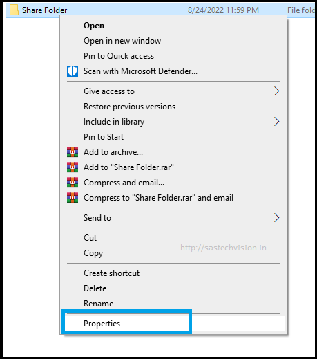 how to share folder in windows