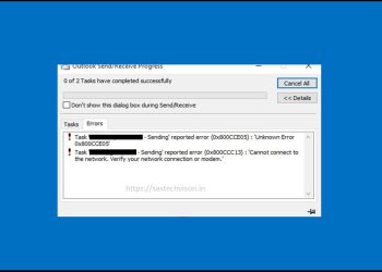 How to Resolve Outlook An Unknown Error occurred Code (0x800cce05)