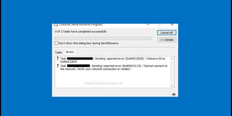How to Resolve Outlook An Unknown Error occurred Code (0x800cce05)