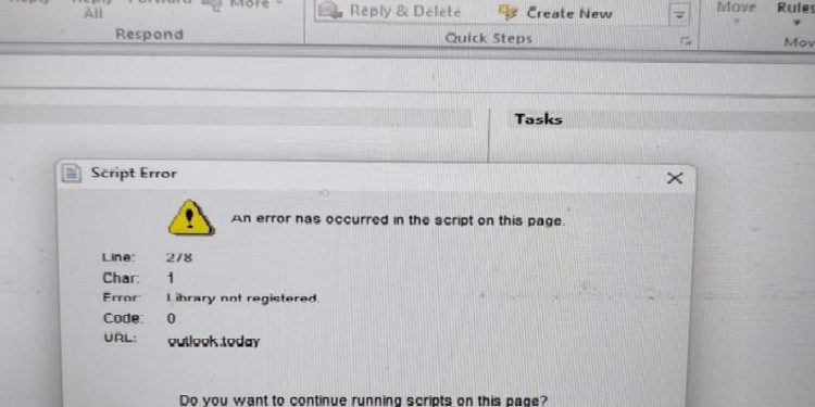 How do I fix Library not registered error in Outlook 2010