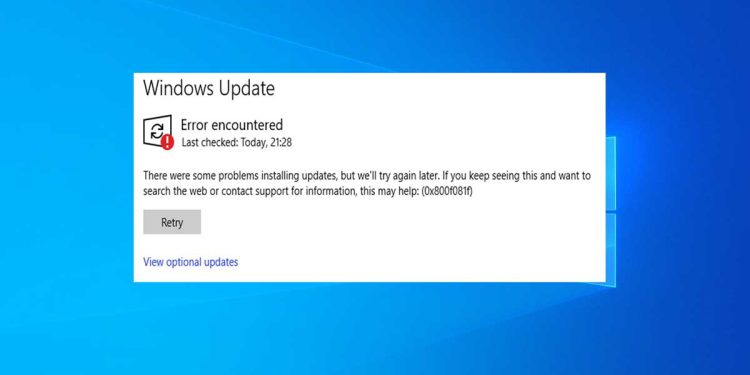 How to Fix Windows 10 update Error Code 0x800F081F