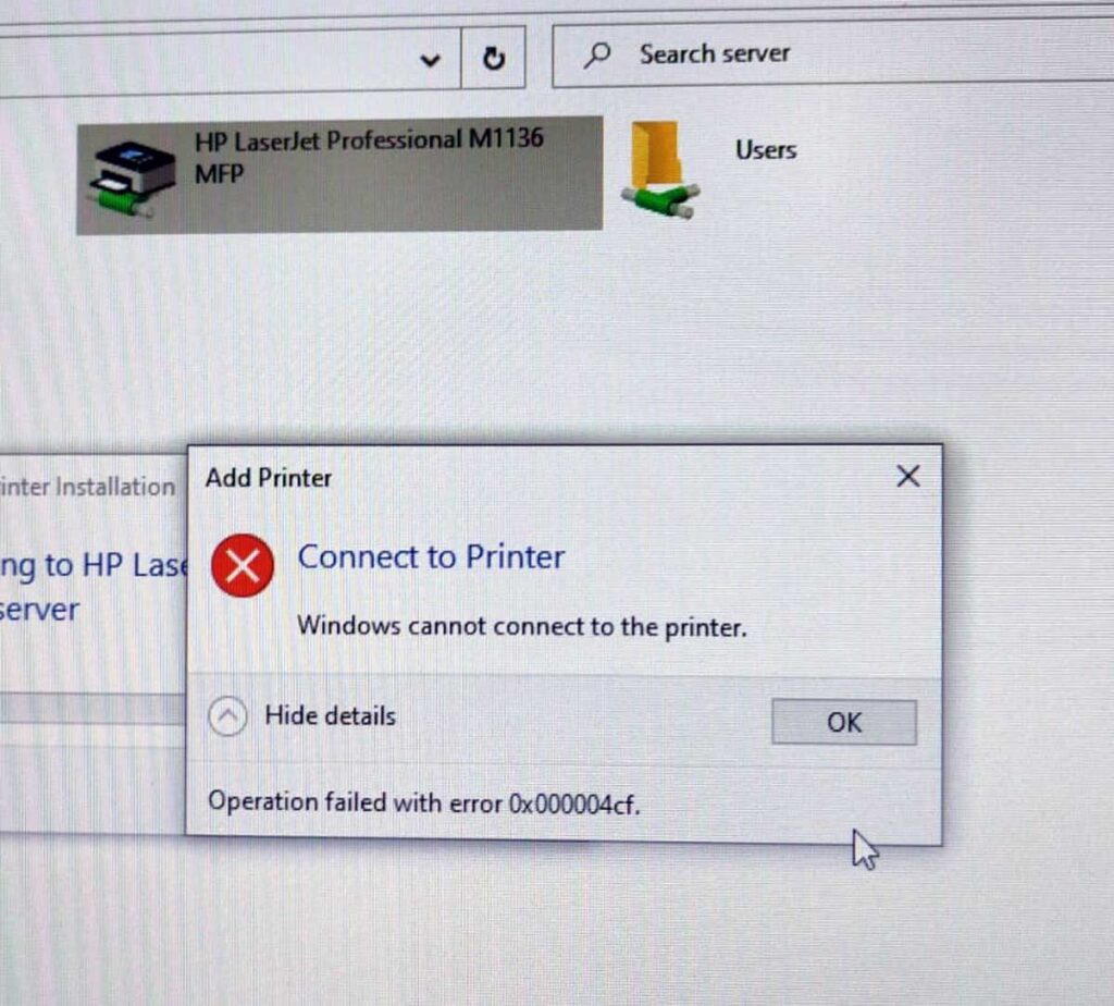 Operation failed with error 0x00004cf Printer Error in Windows 11