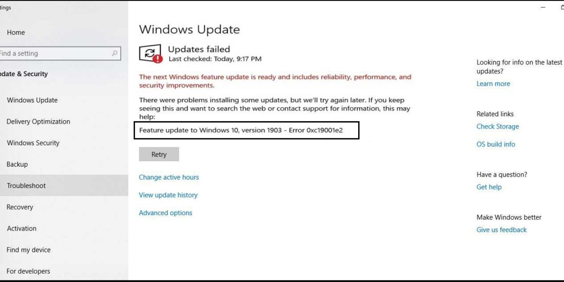 How to fix Windows update error 0xC19001E2 in Windows 10 - SAS Techvision