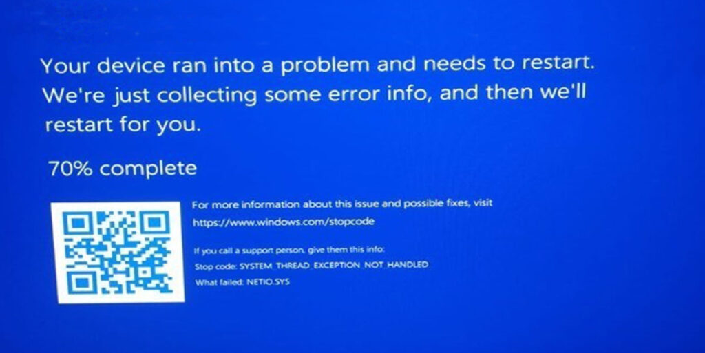 Fixed Windows 10 NETIO.SYS Error driver_irql_not_less_or_equal